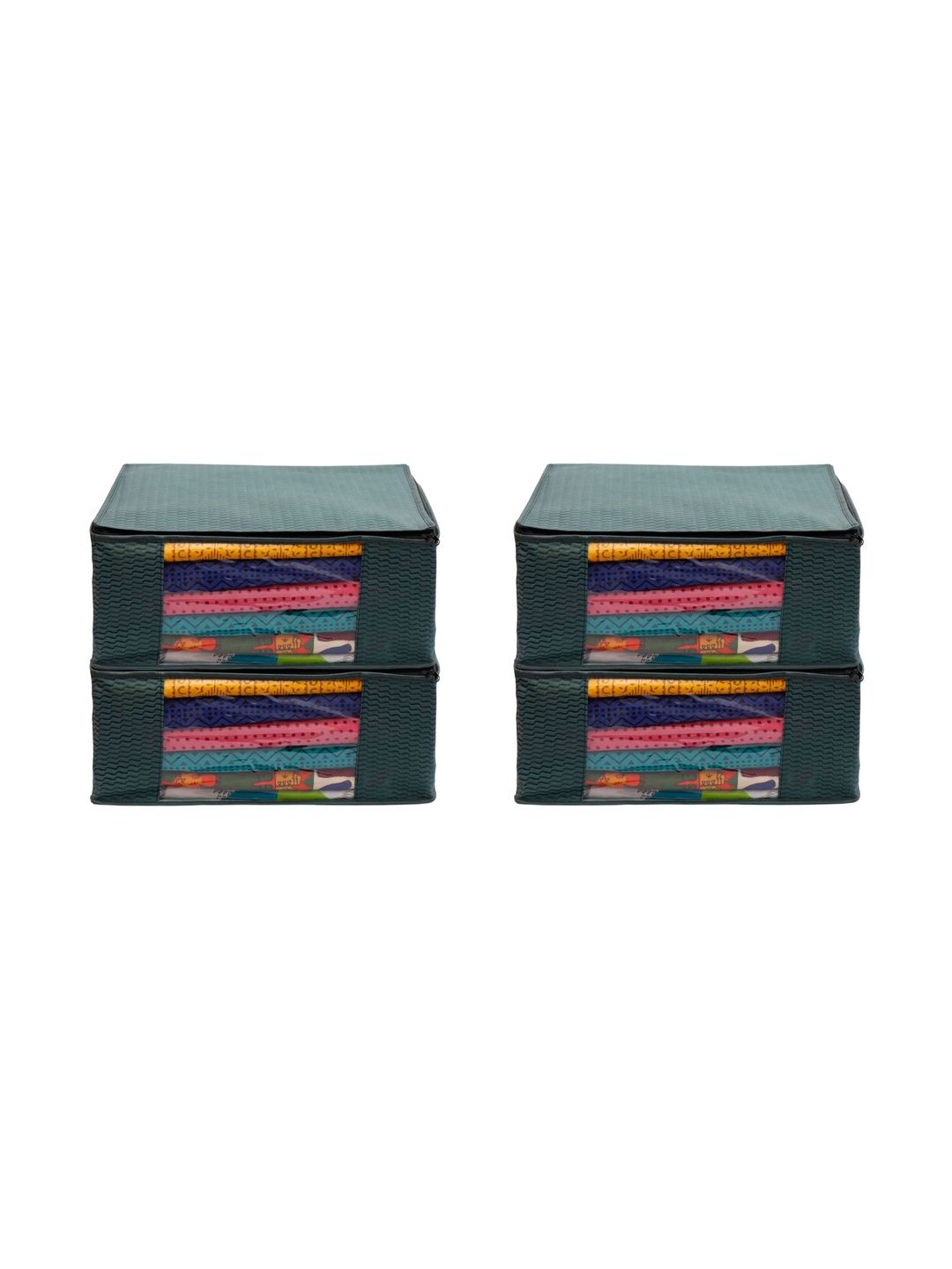 ANKIT INTERNATIONAL Green Set of 4 Reusable Suit Organiser Organisers-picture-17