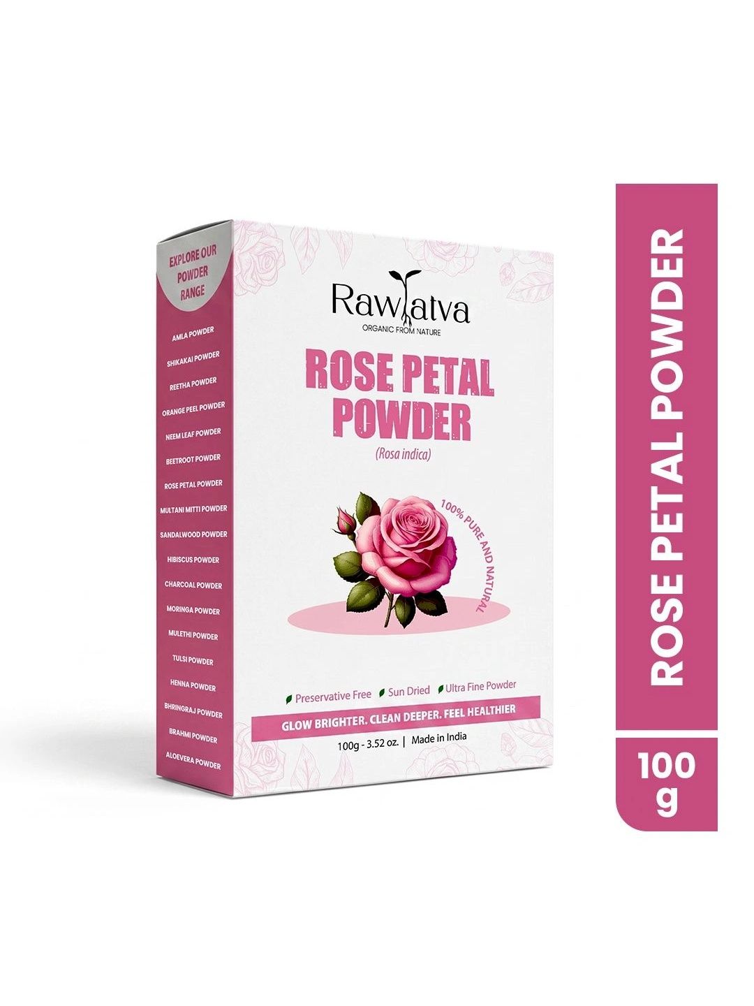 RAWTATVA Rose Petal Face Pack Powder - 100 g-image-31