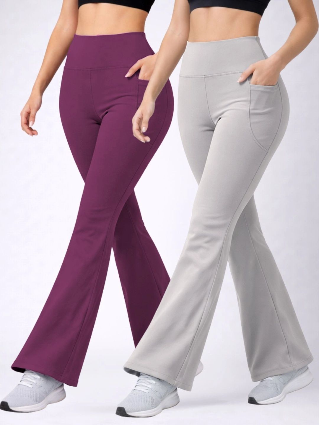POOJARAN SAREE Pack Of 2 Running Ankle Length Tights-picture-11