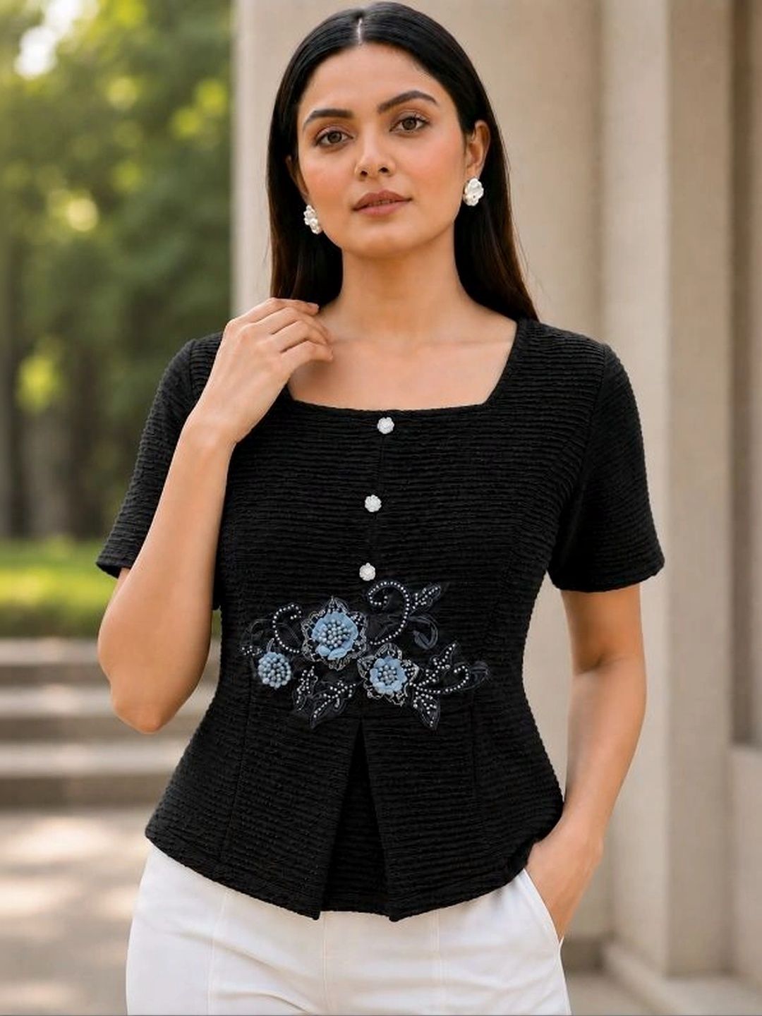 SZN Embellished Peplum Top-picture-42