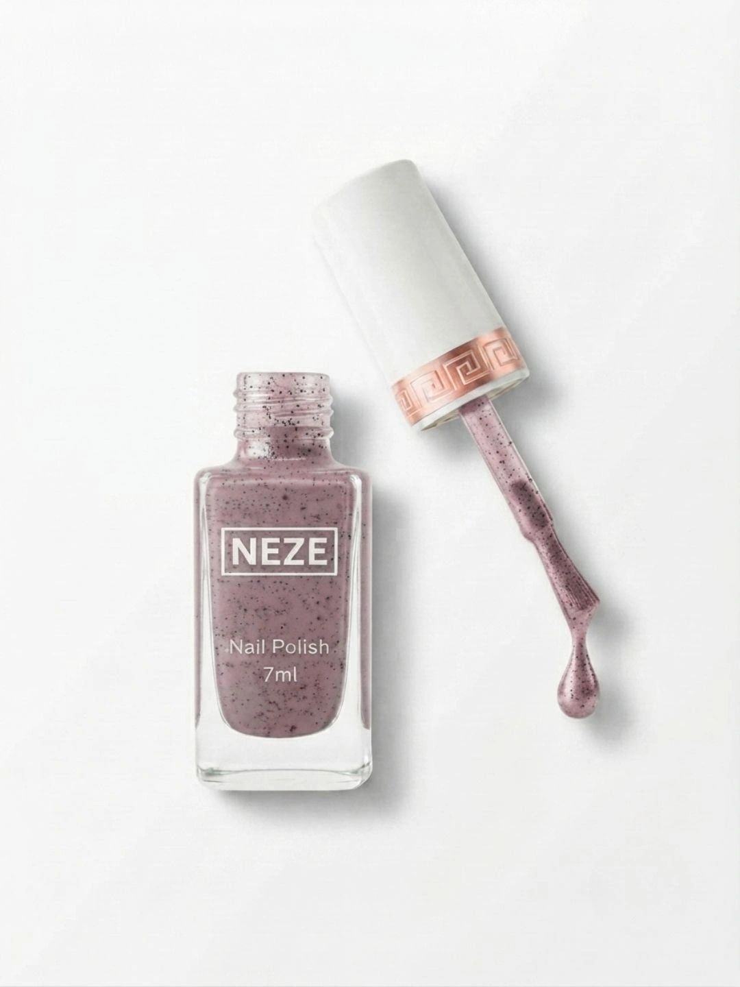 Neze Chip Resistant Nail Polish - 7 ml - Mauve Black Speckle-image-37