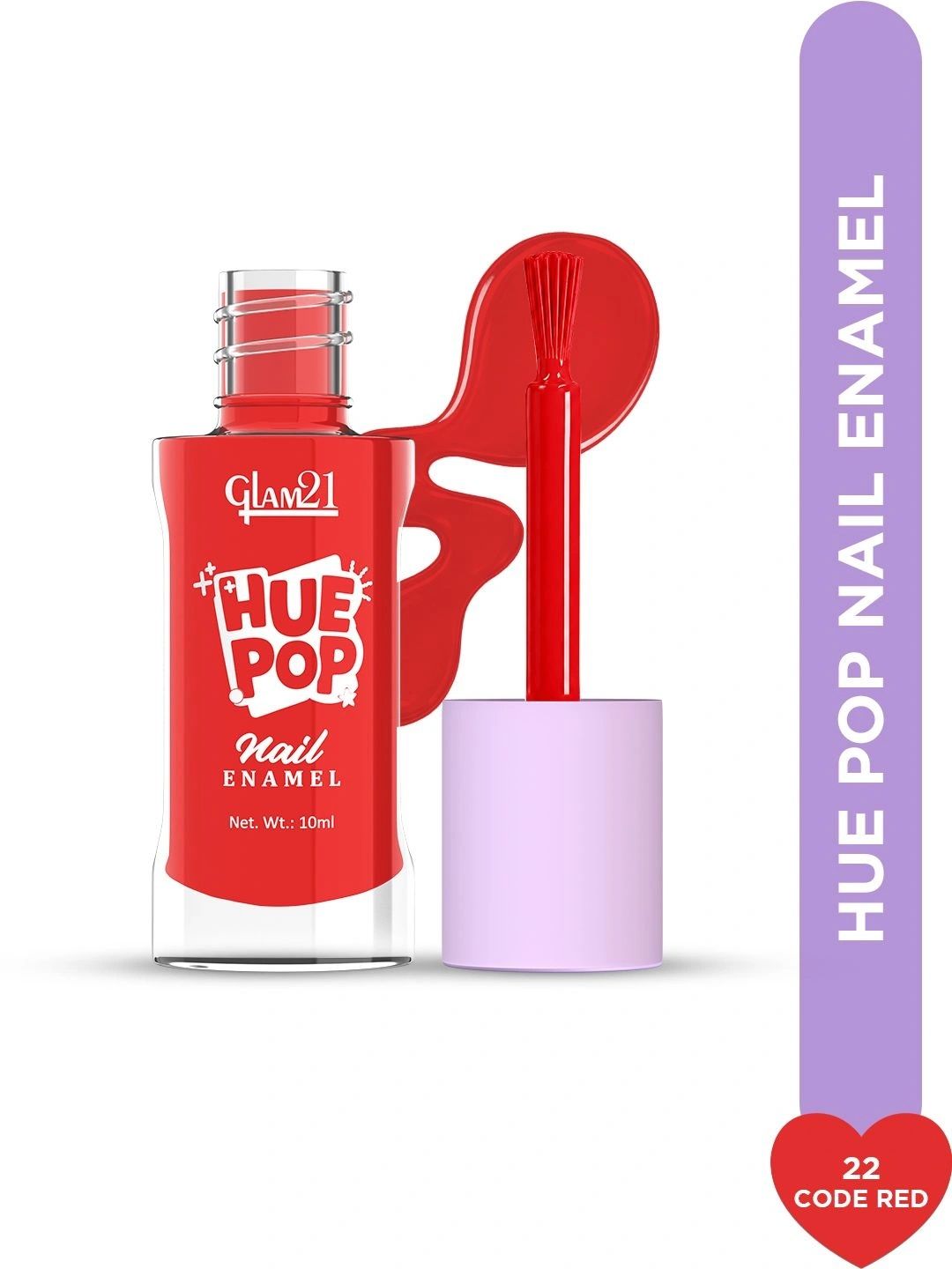 GLAM21 Hue Pop Resistant & Long Lasting Vibrant Nail Polish - 10 ml -Code Red 22-picture-11