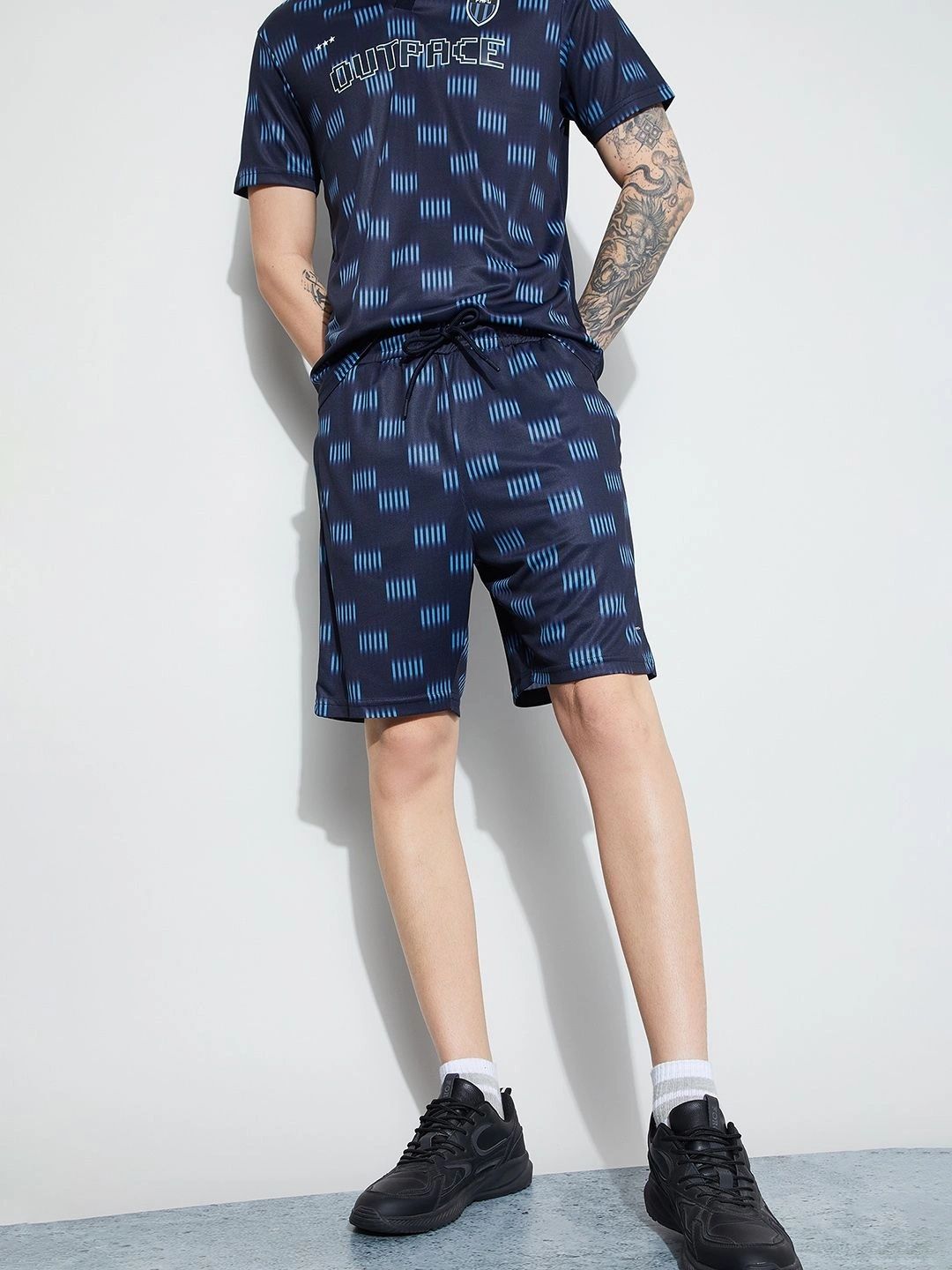 Fame Forever by Lifestyle Men Striped Printed Training or Gym Sports Shorts-picture-34