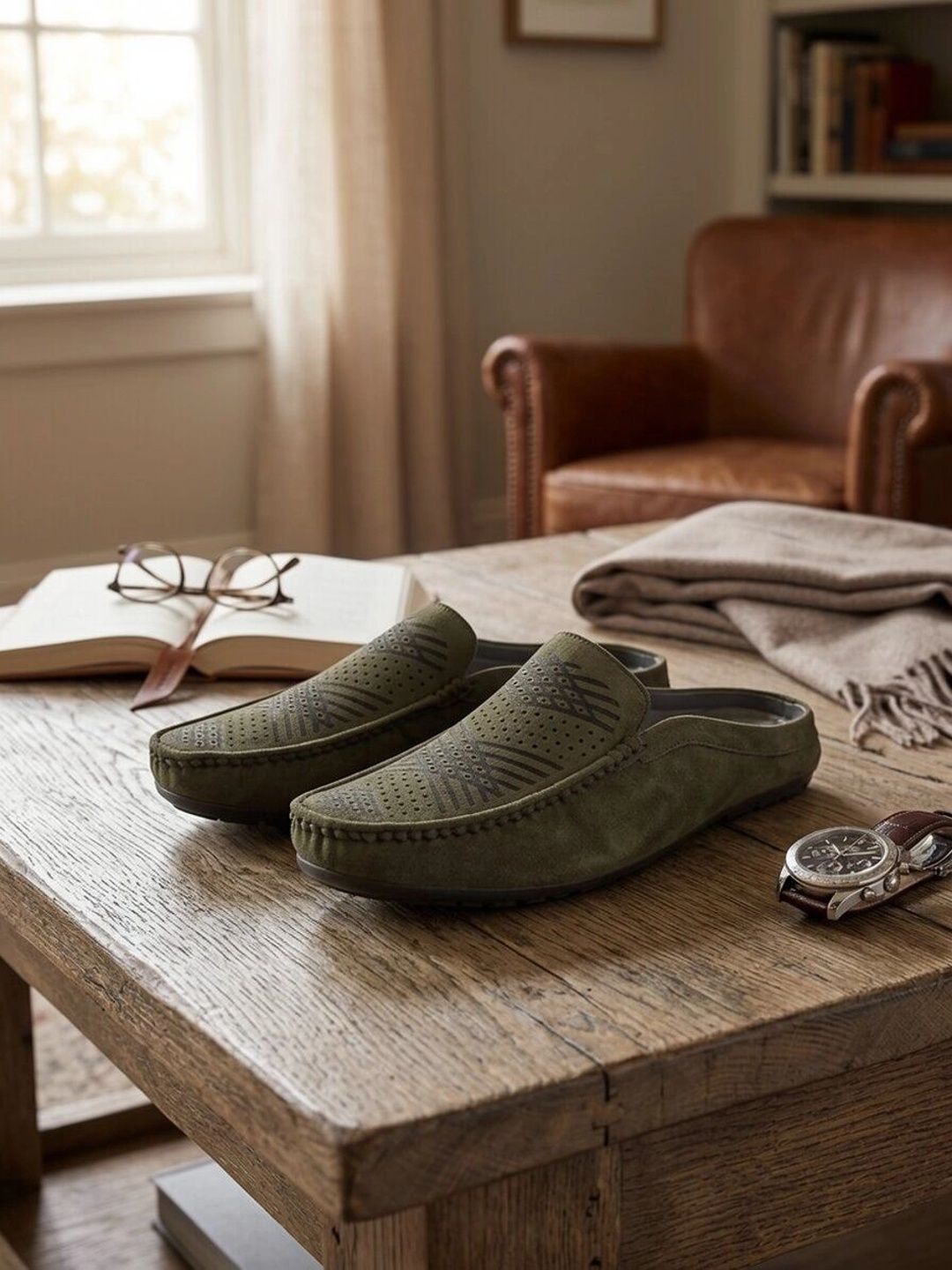 Mast & Harbour Men Perforations Suede Mules-picture-43
