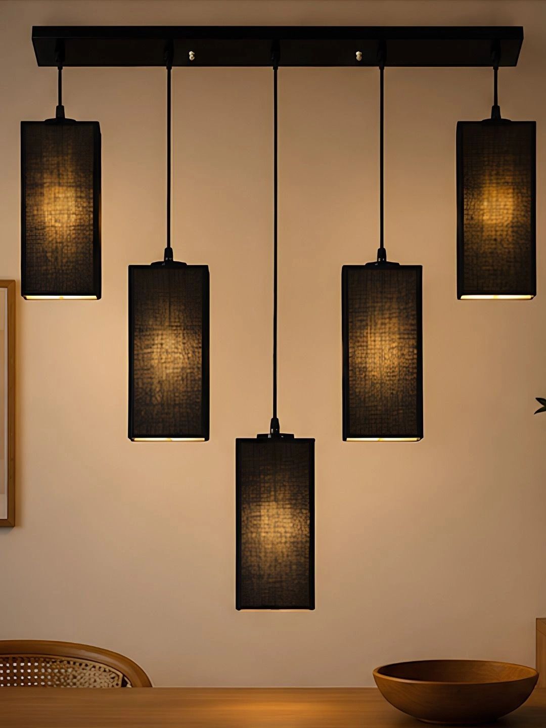 Myntra Elegant Homes Black Textured Contemporary Ceiling Lamp-picture-23