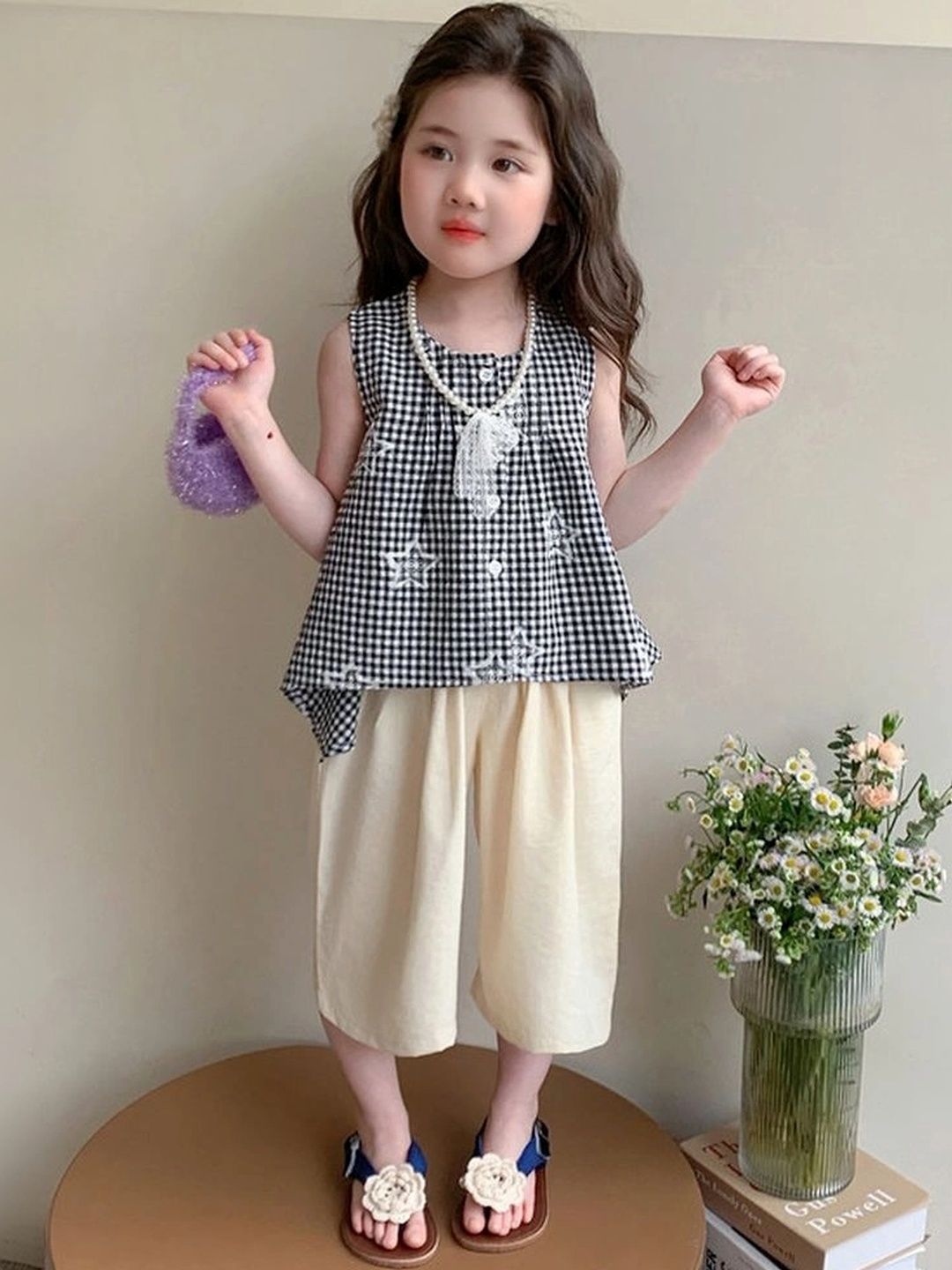 LULU & SKY Girls Checked Top with Trousers-picture-29