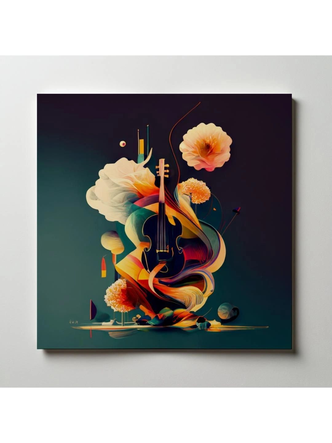 ARTOLIC Blue & Yellow Floral Violin Wall Sticker-picture-53
