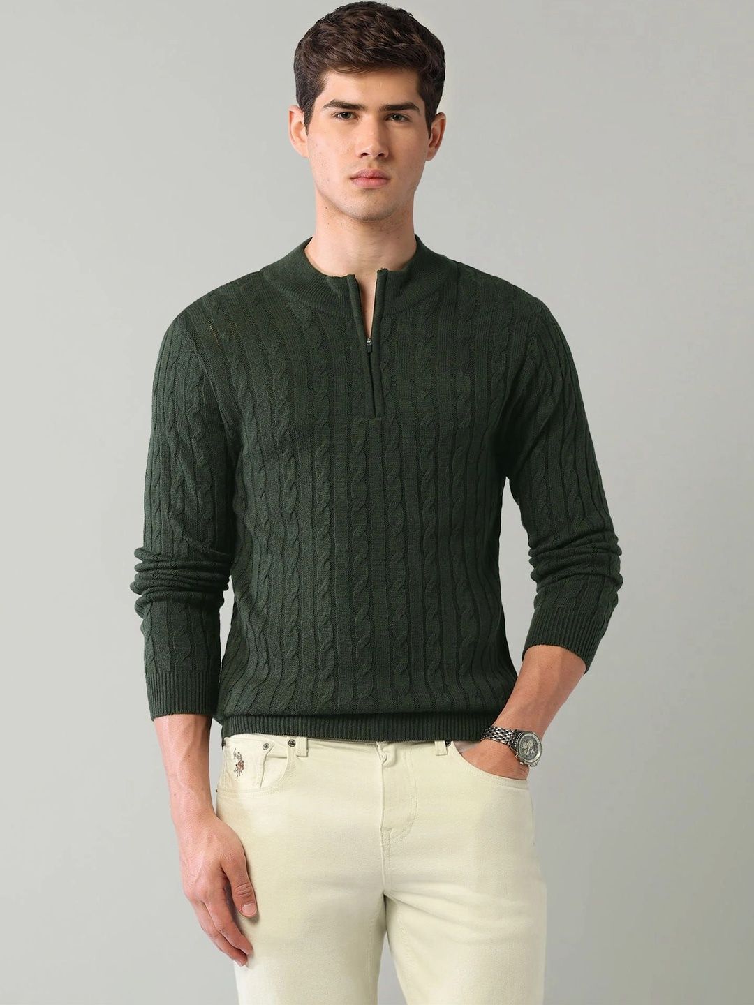 AD By Arvind Men Cable Knit Pullover-picture-35