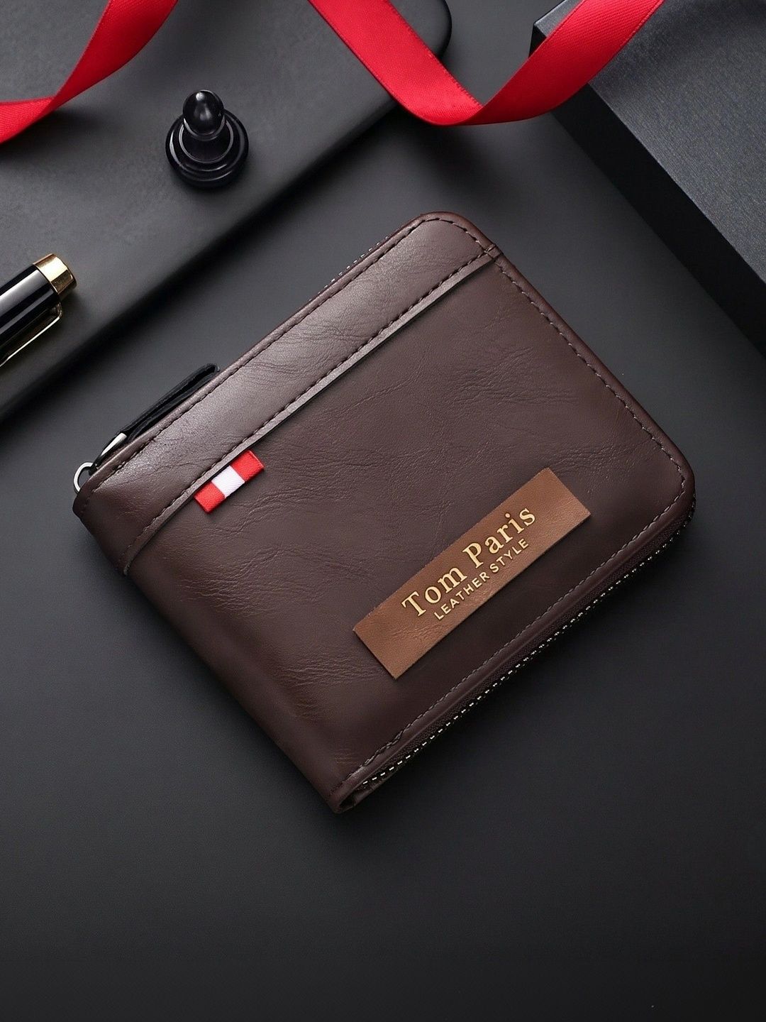 TomParis Men PU Zip Around Wallet-image-47