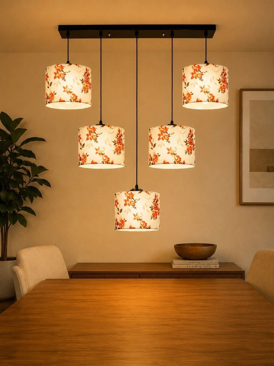 Myntra Elegant Homes Multicoloured Printed Ceiling Lamp-picture-31