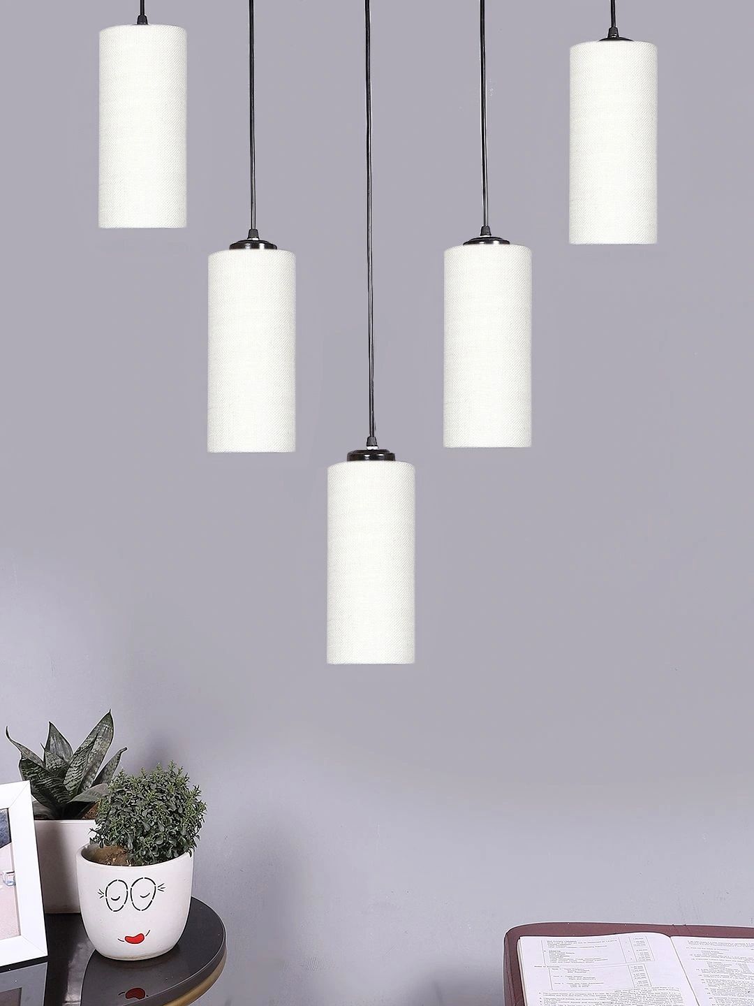 Myntra Elegant Homes White Textured Contemporary Ceiling Lamp-picture-21