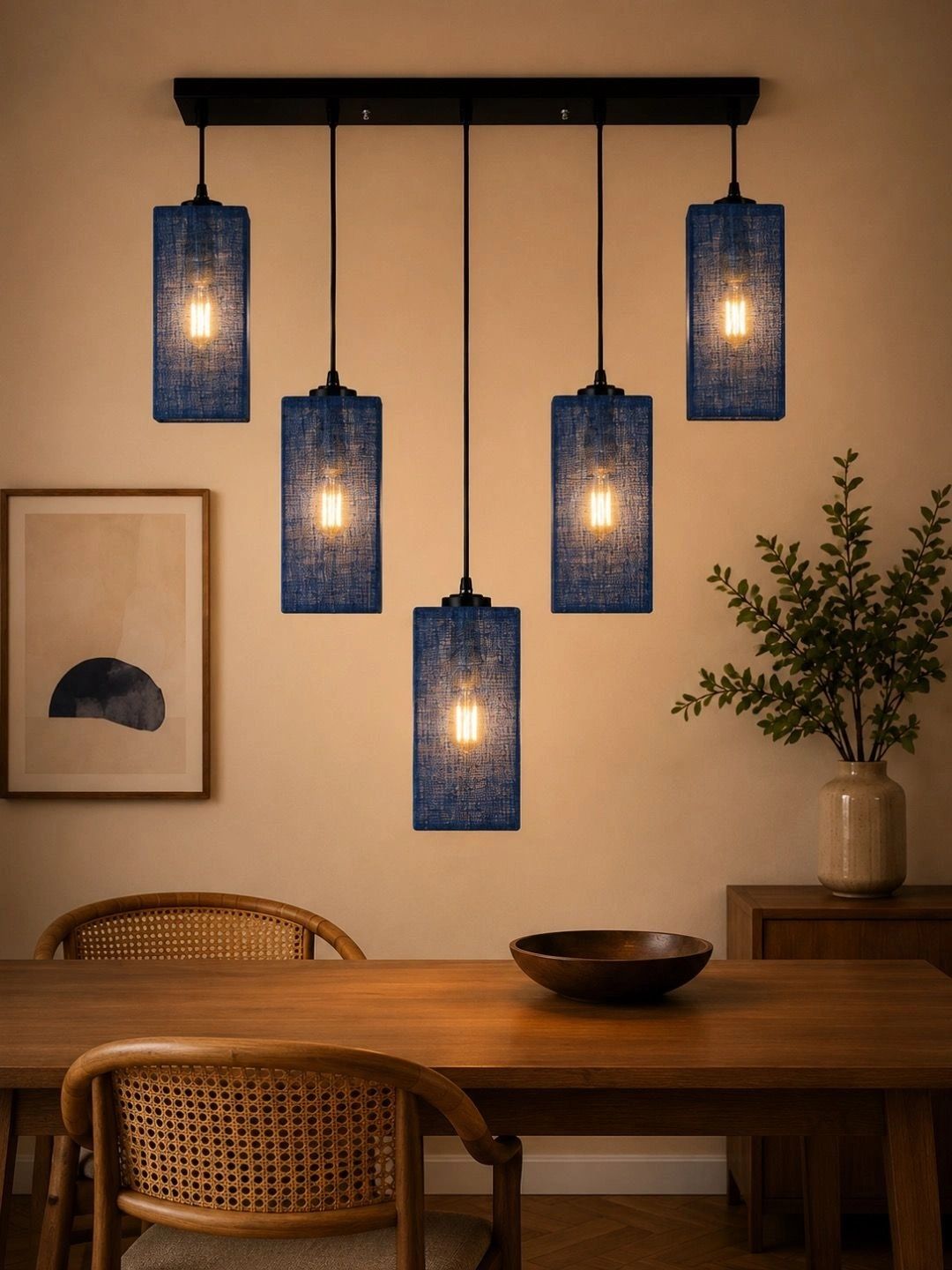 Myntra Elegant Homes Blue Textured Contemporary Ceiling Lamp-picture-16