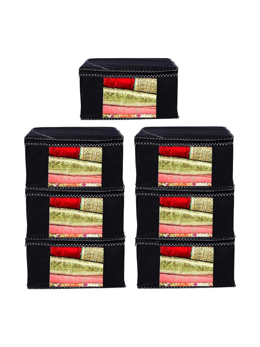 ANKIT INTERNATIONAL Black Set of 6 Reusable Multi-Utility Organisers-picture-47