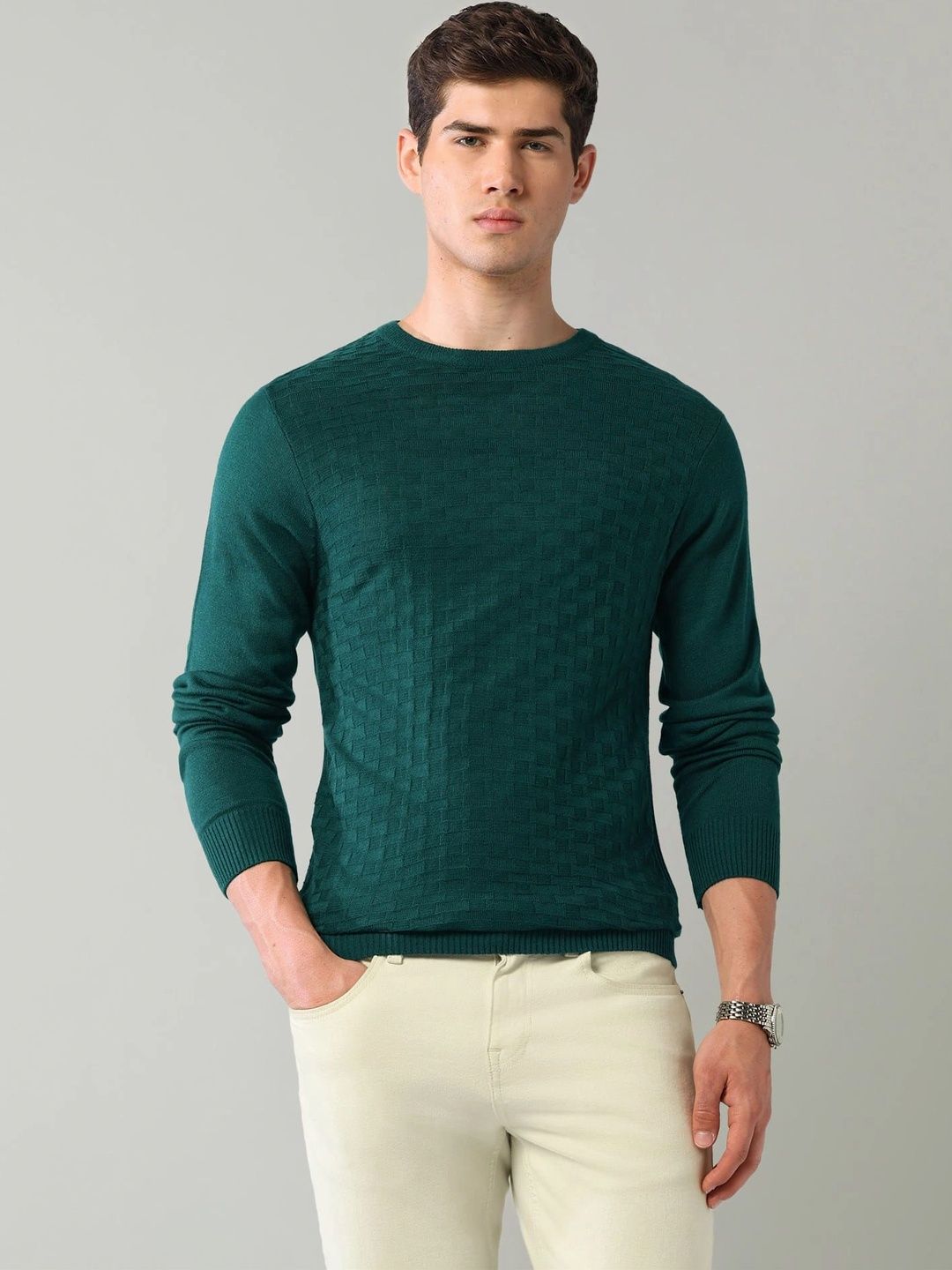 AD By Arvind Men Checked Pullover-picture-32