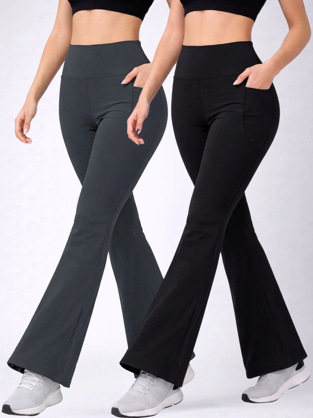 POOJARAN SAREE Pack Of 2 Running Ankle Length Tights-picture-35