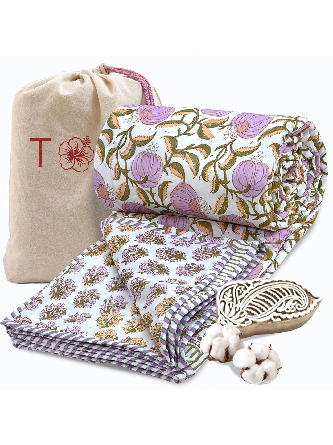 TOAI Lavender & Green Floral 150 GSM Dohar-image-38