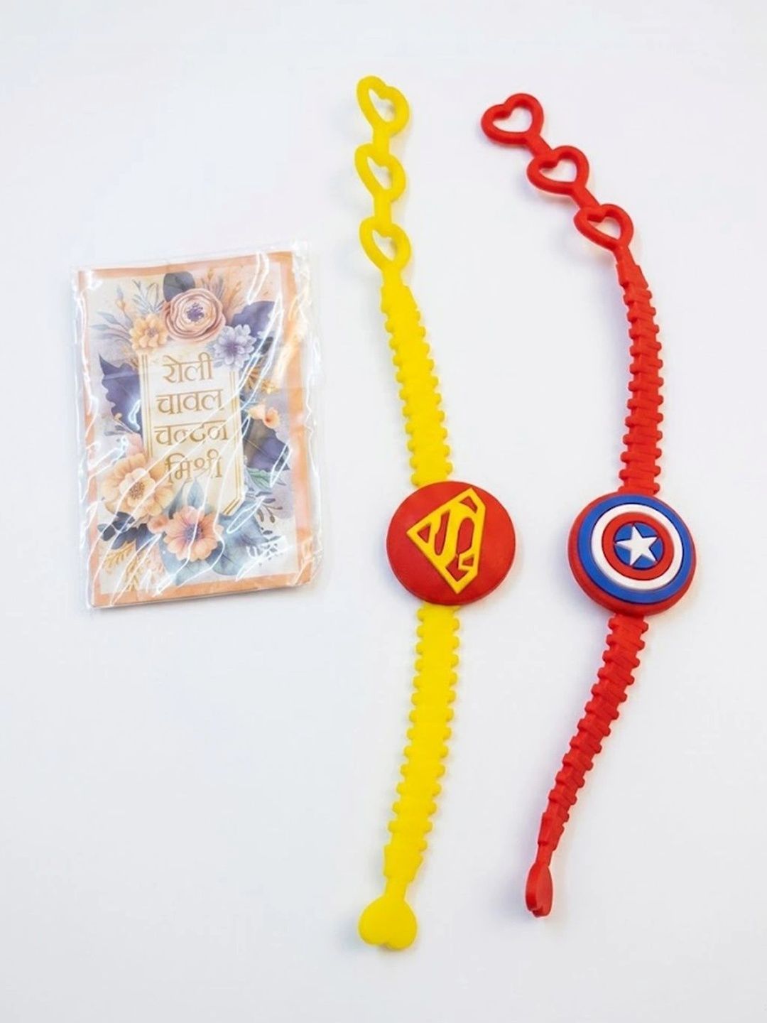 Sangria Set Of 2 Superhero Kids Rakhi With Roli Chawal Chandan Mishri-picture-2