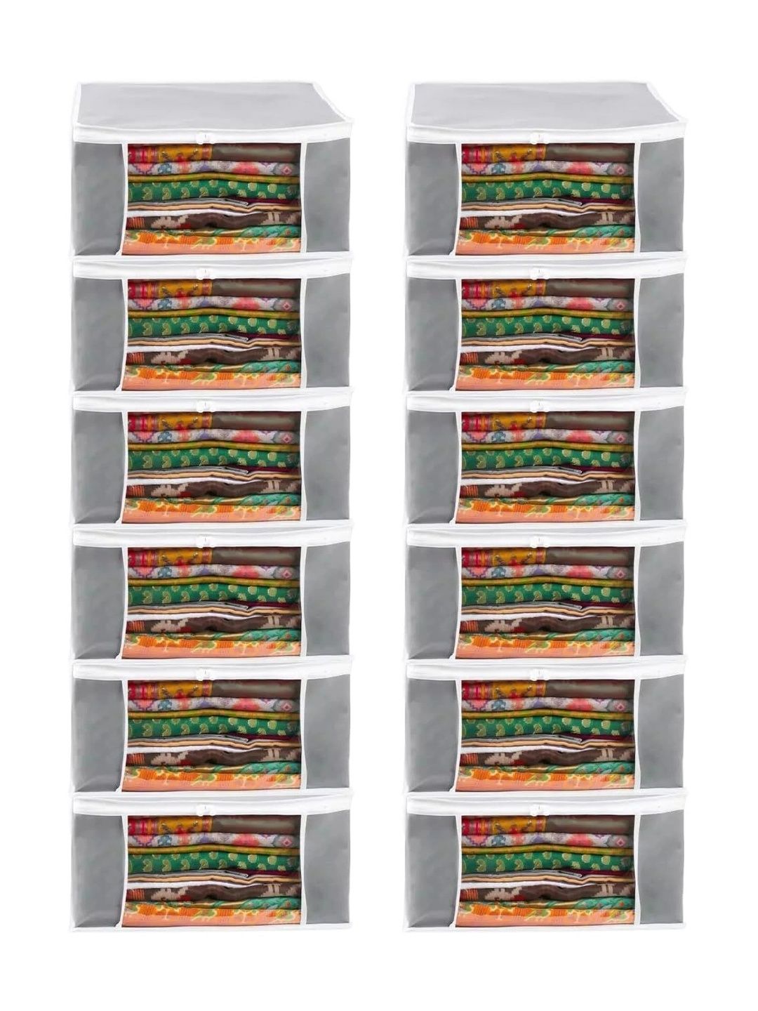 ANKIT INTERNATIONAL Grey Set of 6 Reusable Multi-Utility Organisers-picture-7