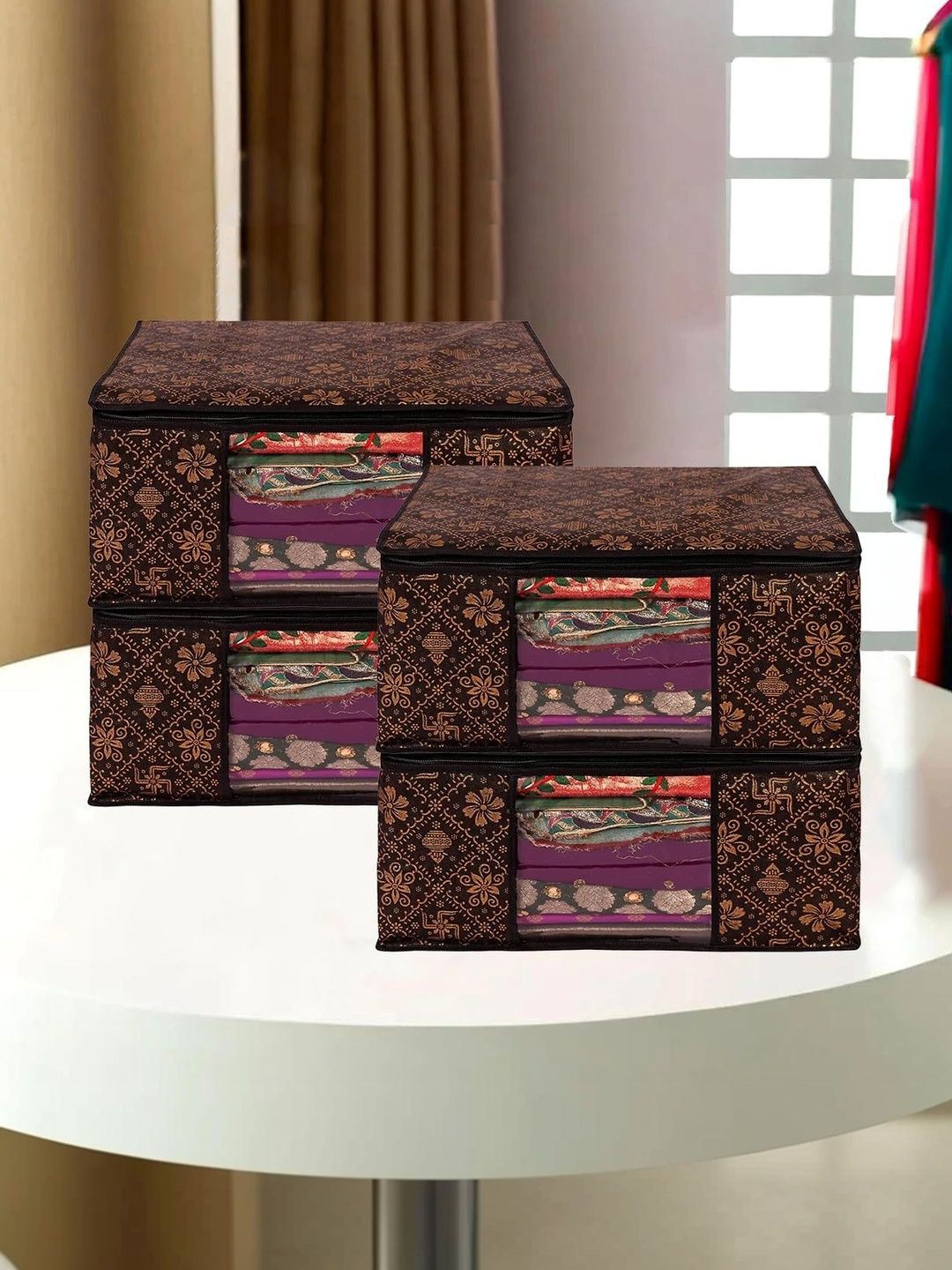 AARON INC Brown Set of 4 Reusable Multi-Utility Organisers-image-39