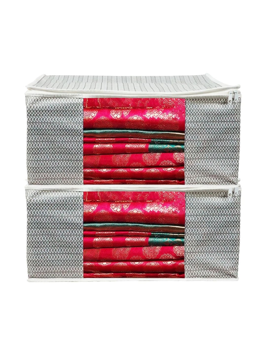 ANKIT INTERNATIONAL Grey Set of 2 Reusable Multi-Utility Organisers-picture-25