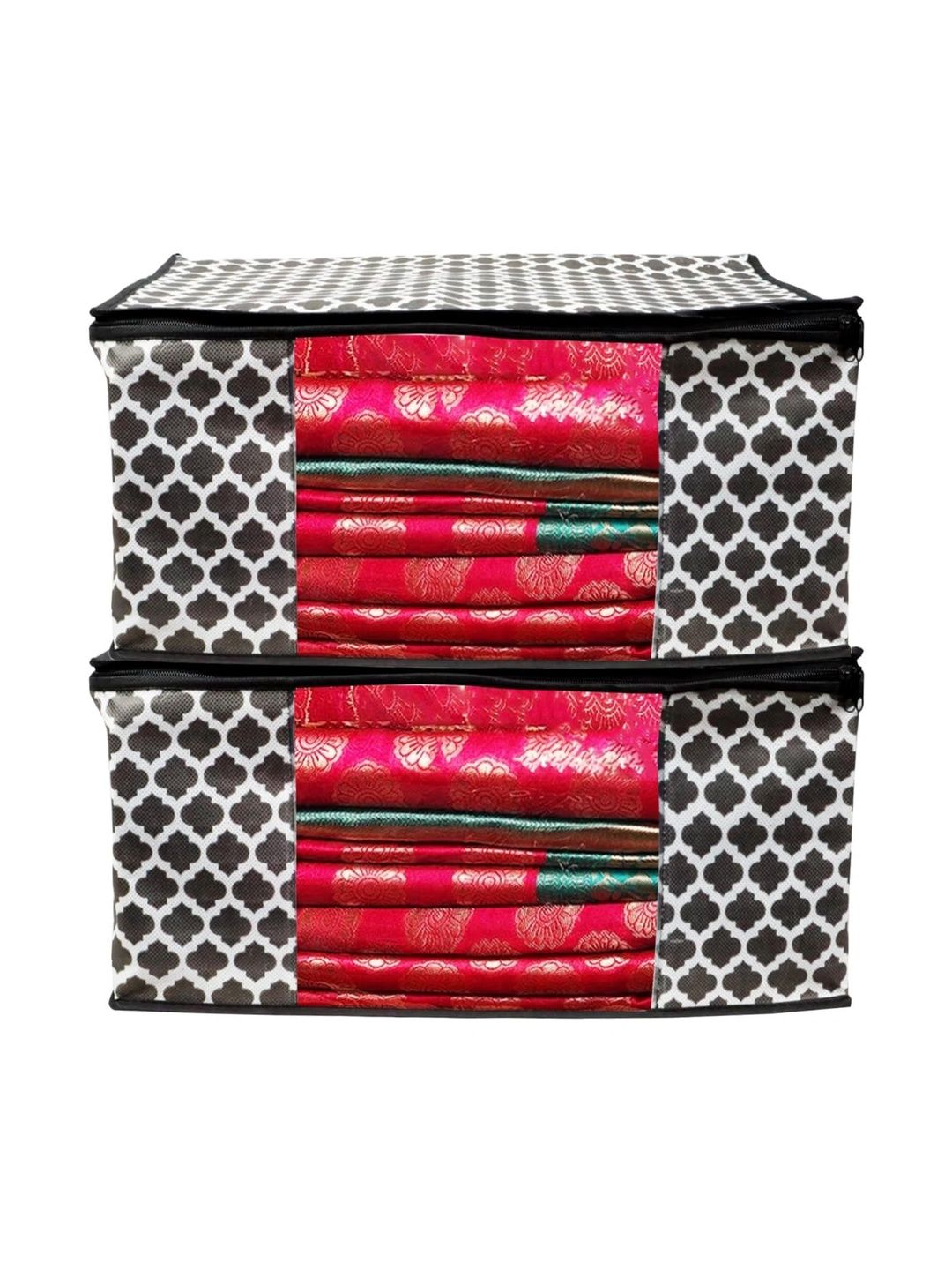 ANKIT INTERNATIONAL Black Set of 2 Reusable Multi-Utility Organisers-picture-49