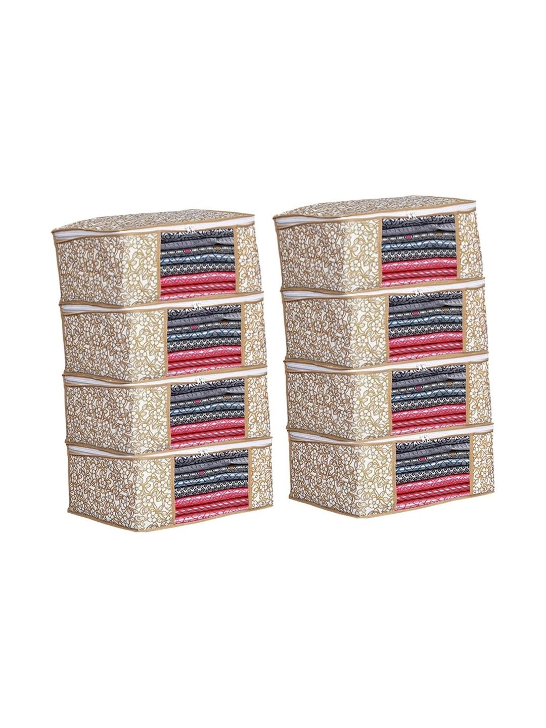 ANKIT INTERNATIONAL Beige Set of 6 Reusable Multi-Utility Organisers-picture-41