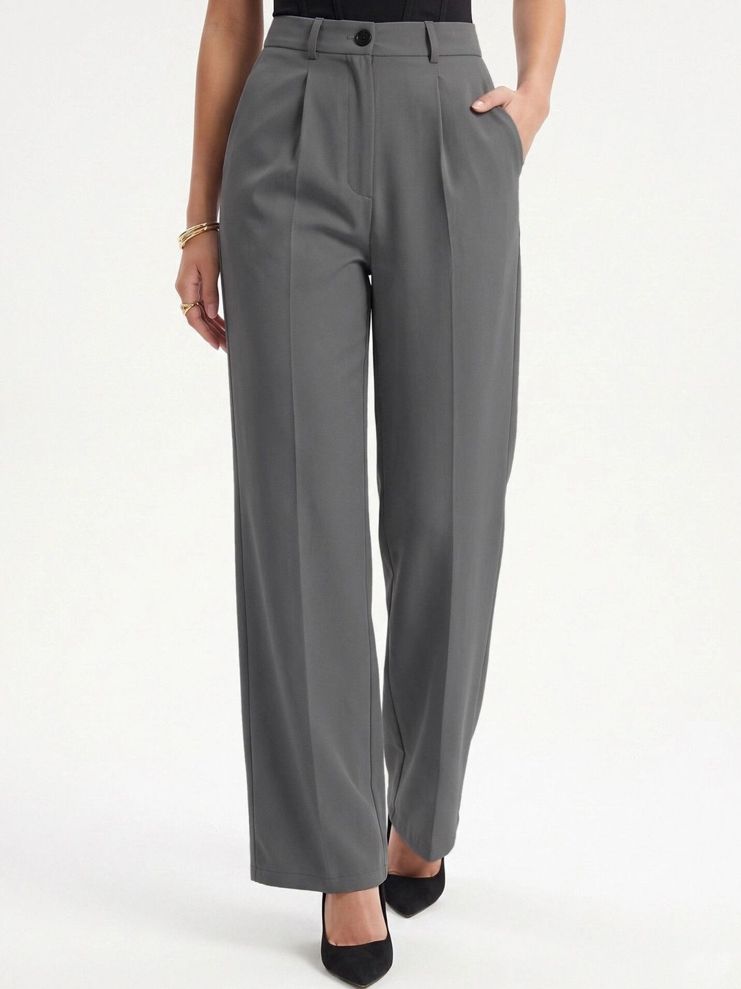 Selvia Women Easy Wash Pleated Trousers-picture-52