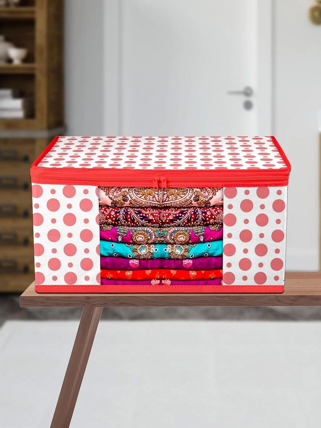 ANKIT INTERNATIONAL Red Set of 1 Reusable Multi-Utility Organisers-picture-31