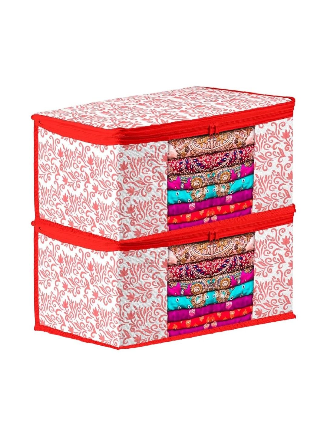 ANKIT INTERNATIONAL Red Set of 2 Reusable Multi-Utility Organisers-picture-23