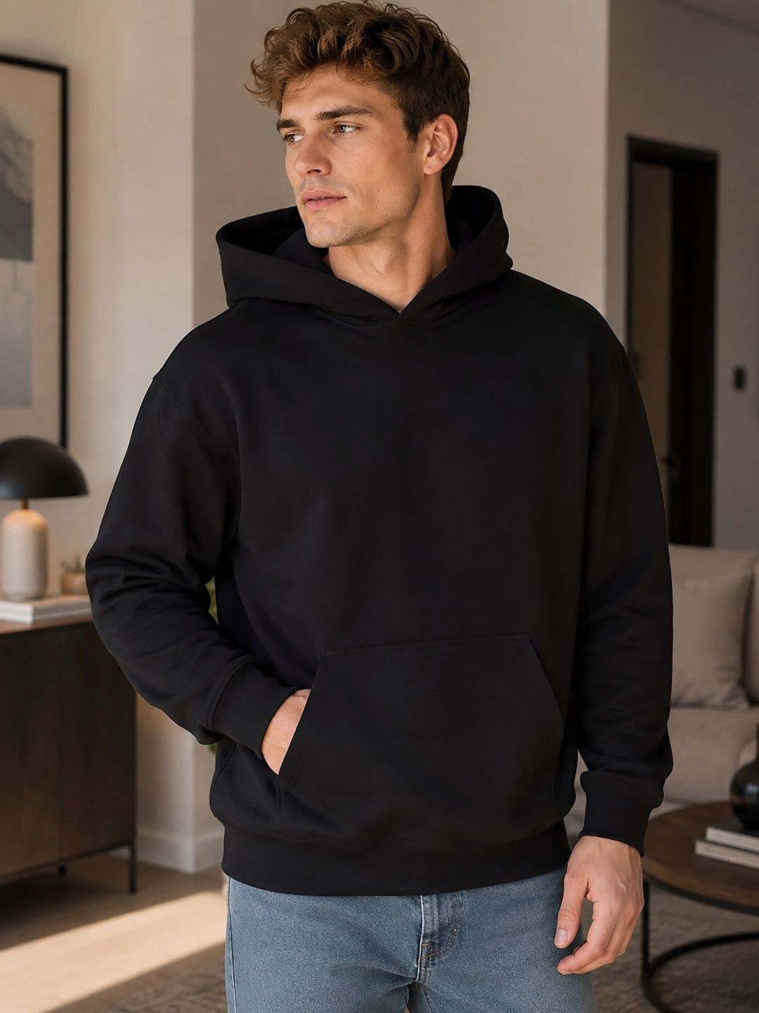 MaverIQ Men Typography Printed Hooded Pullover Oversized Sweatshirt-picture-18