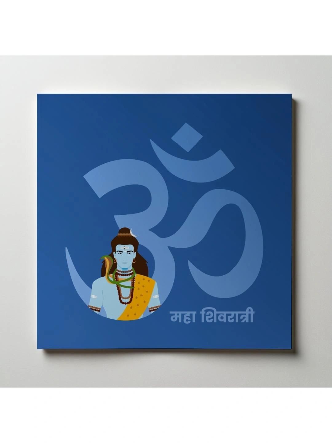 ARTOLIC Blue & Yellow Shiv With Om Wall Sticker-image-38