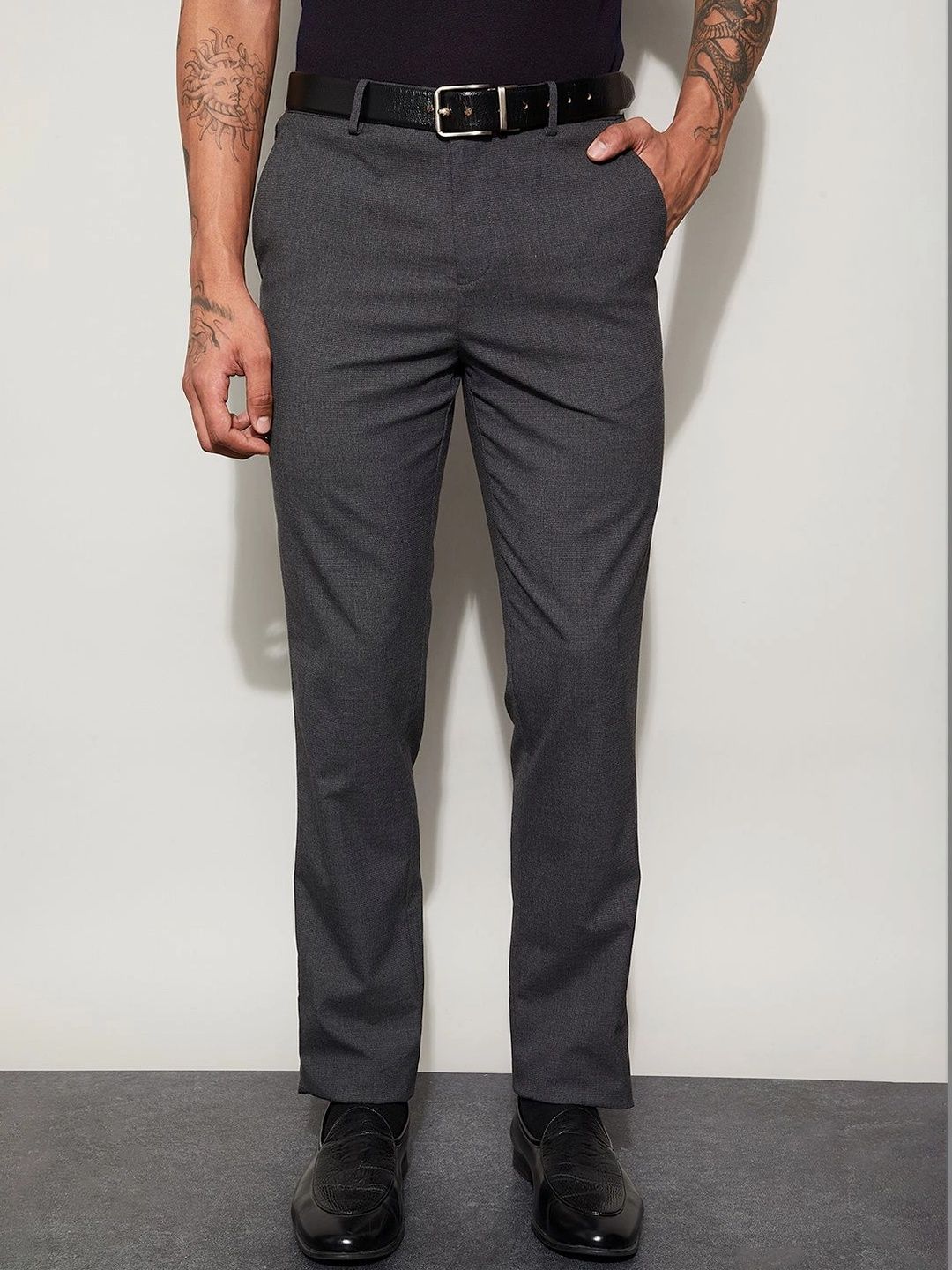 CODE by Lifestyle Men Tapered Fit Easy Wash Trousers-picture-27
