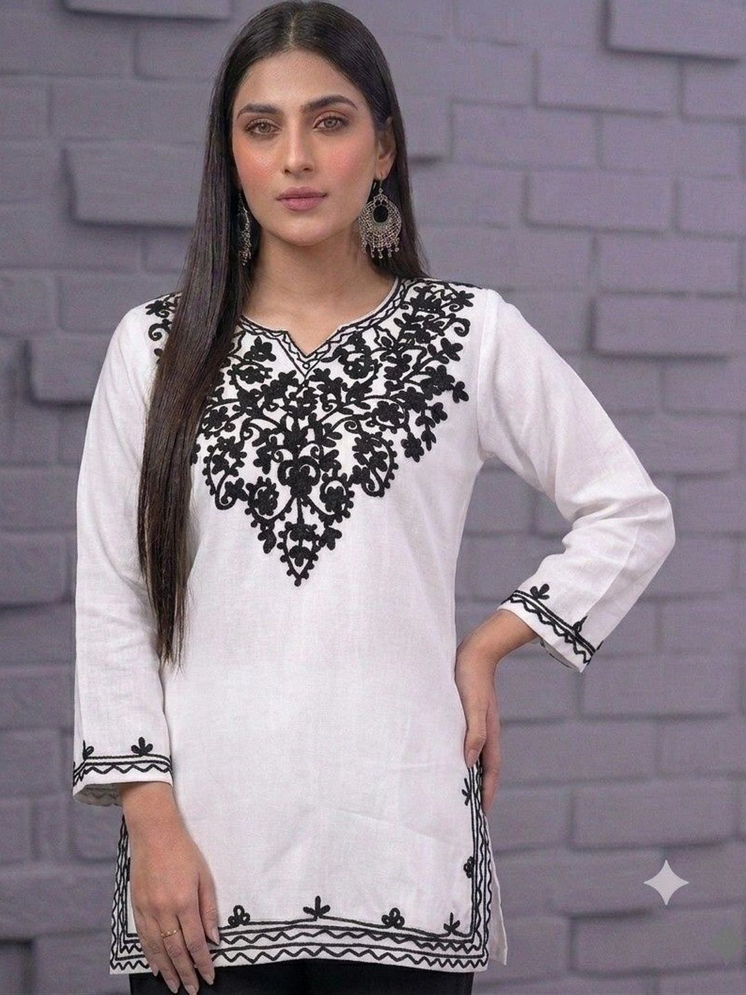 adore  wear Adore Wear Ethnic Motifs Embroidered V-Neck Kurti-picture-57