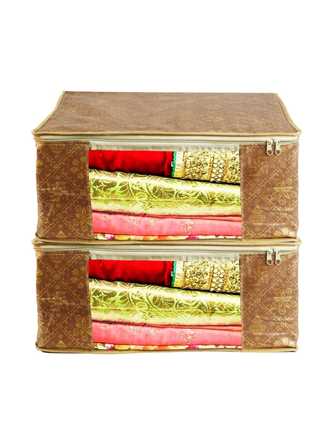 ANKIT INTERNATIONAL Brown Set of 2 Reusable Suit Organiser Organisers-picture-34