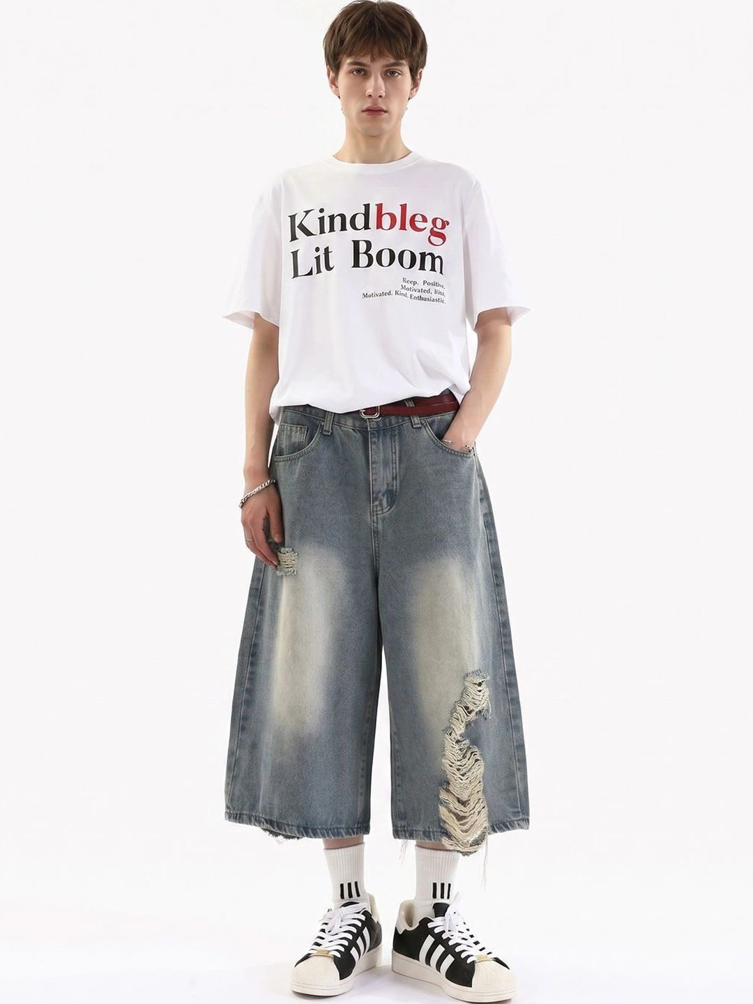 Suo Men Washed Loose Fit Denim Shorts-picture-28