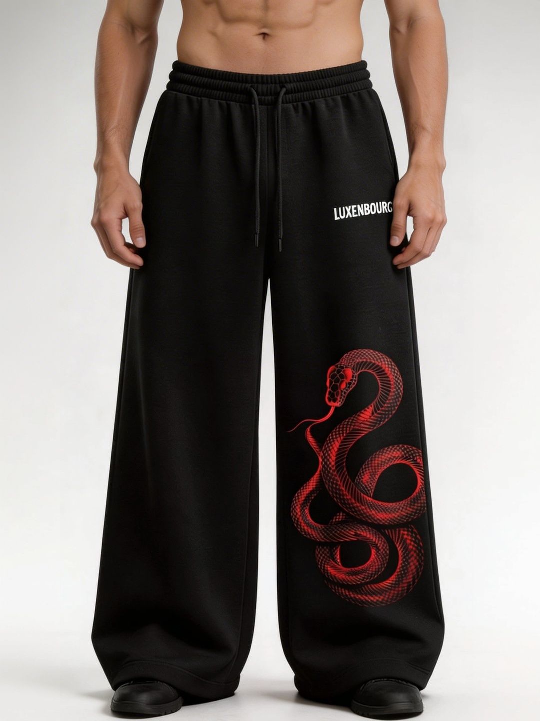 LUXENBOURG Men Relaxed Fit Graphic Print Training Track Pants-picture-46