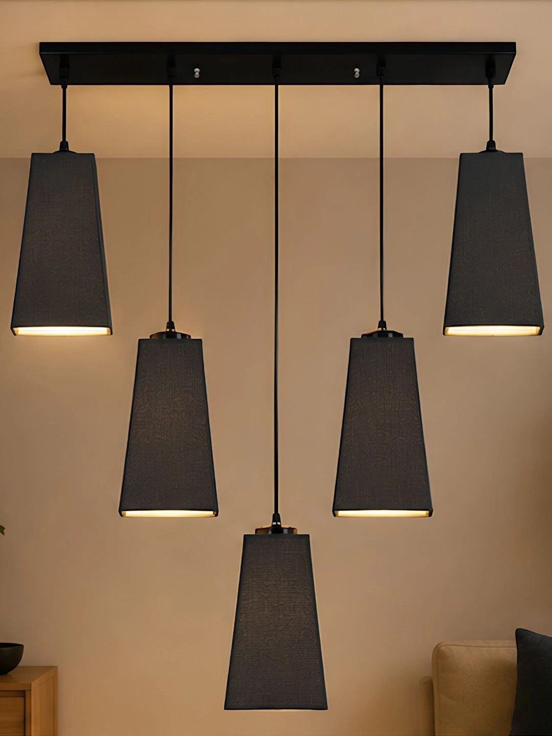 Myntra Elegant Homes Black Textured Contemporary Ceiling Lamp-picture-25