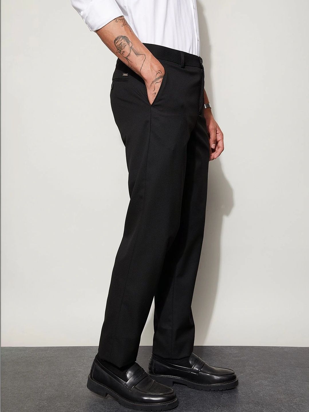 CODE by Lifestyle Men Tapered Fit Easy Wash Trousers-picture-17