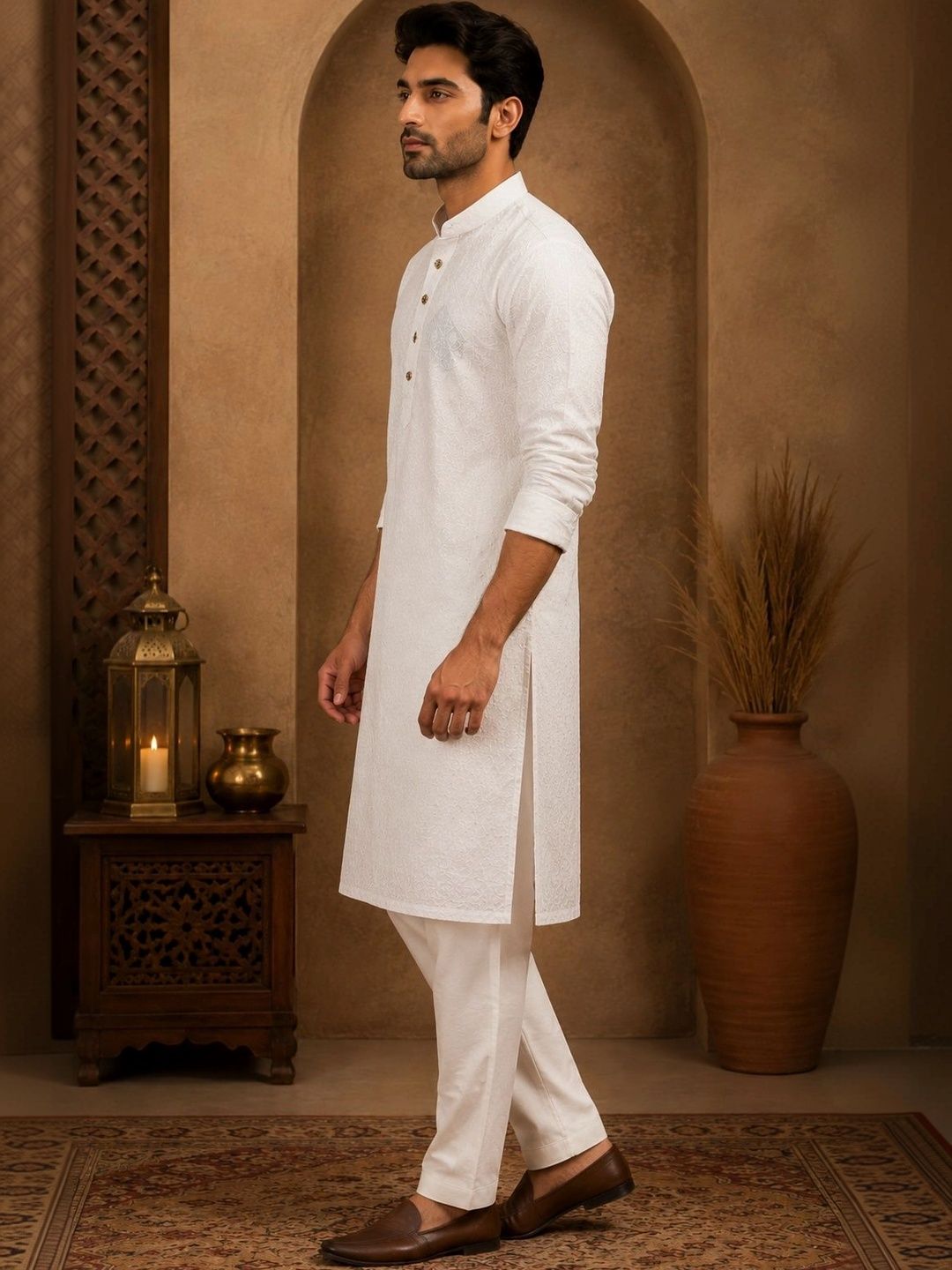 FUBAR Men Ethnic Motifs Embroidered Thread Work Kurta-picture-40