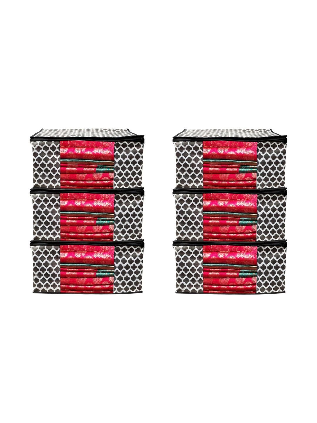 ANKIT INTERNATIONAL Black Set of 6 Reusable Multi-Utility Organisers-picture-4