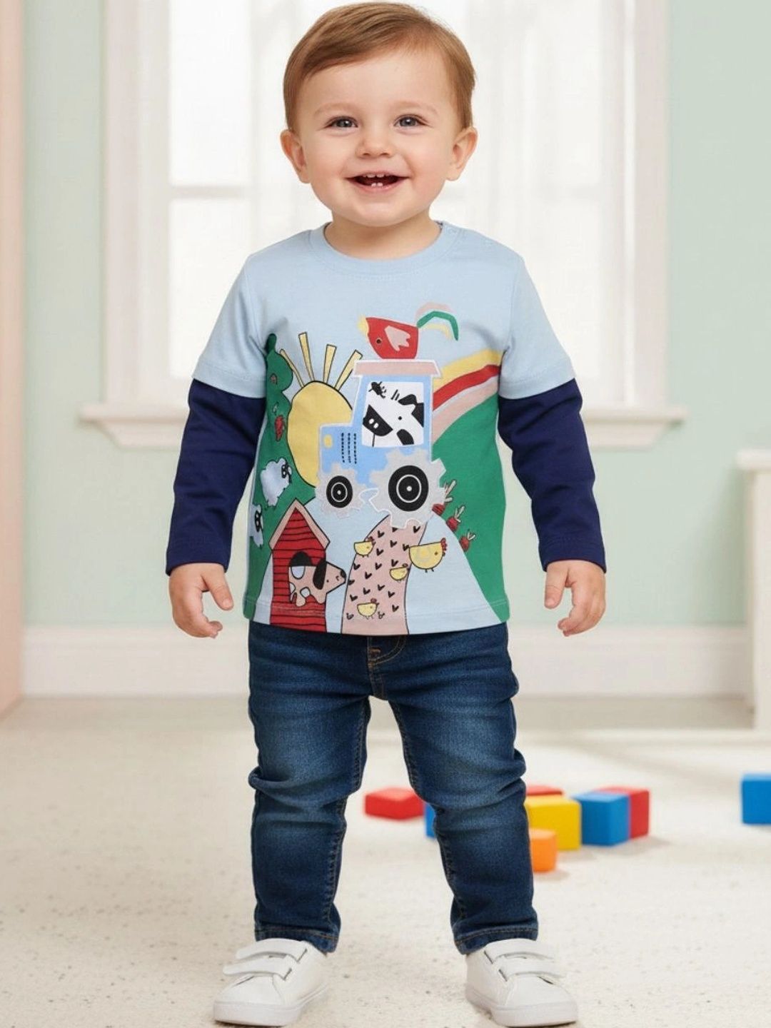 V-Mart Boys Printed Round Neck Short Sleeves T-shirt-picture-18