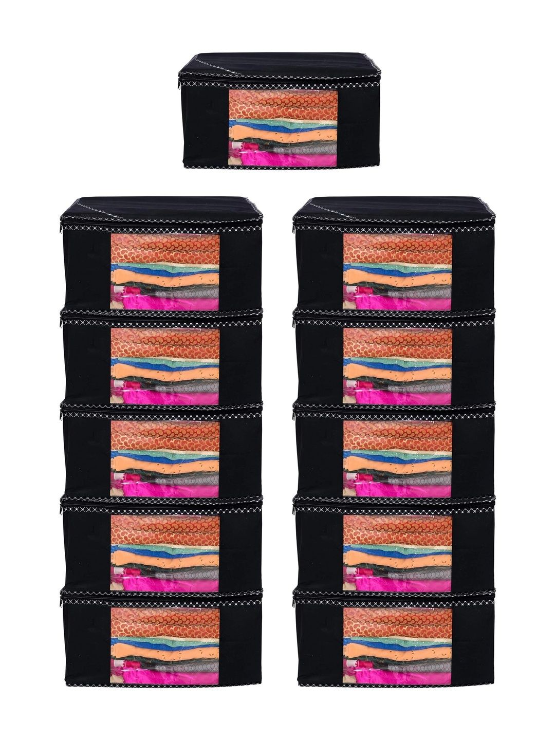 ANKIT INTERNATIONAL Black Set of 6 Reusable Multi-Utility Organisers-picture-38