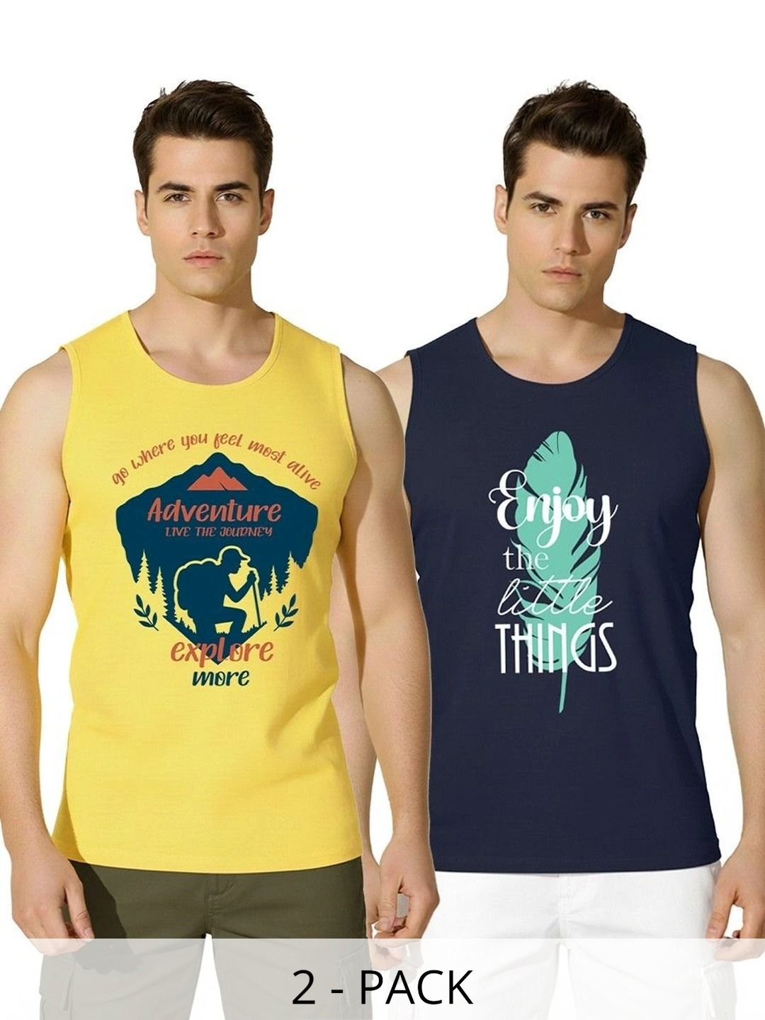WOOSTRO Pack of 2 Printed Cotton Tank-picture-2