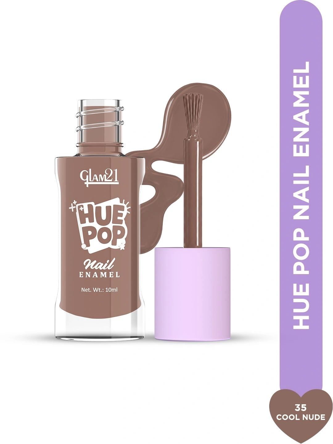GLAM21 Hue Pop Resistant & Long Lasting Vibrant Nail Polish - 10 ml -Cool Nude 35-picture-46