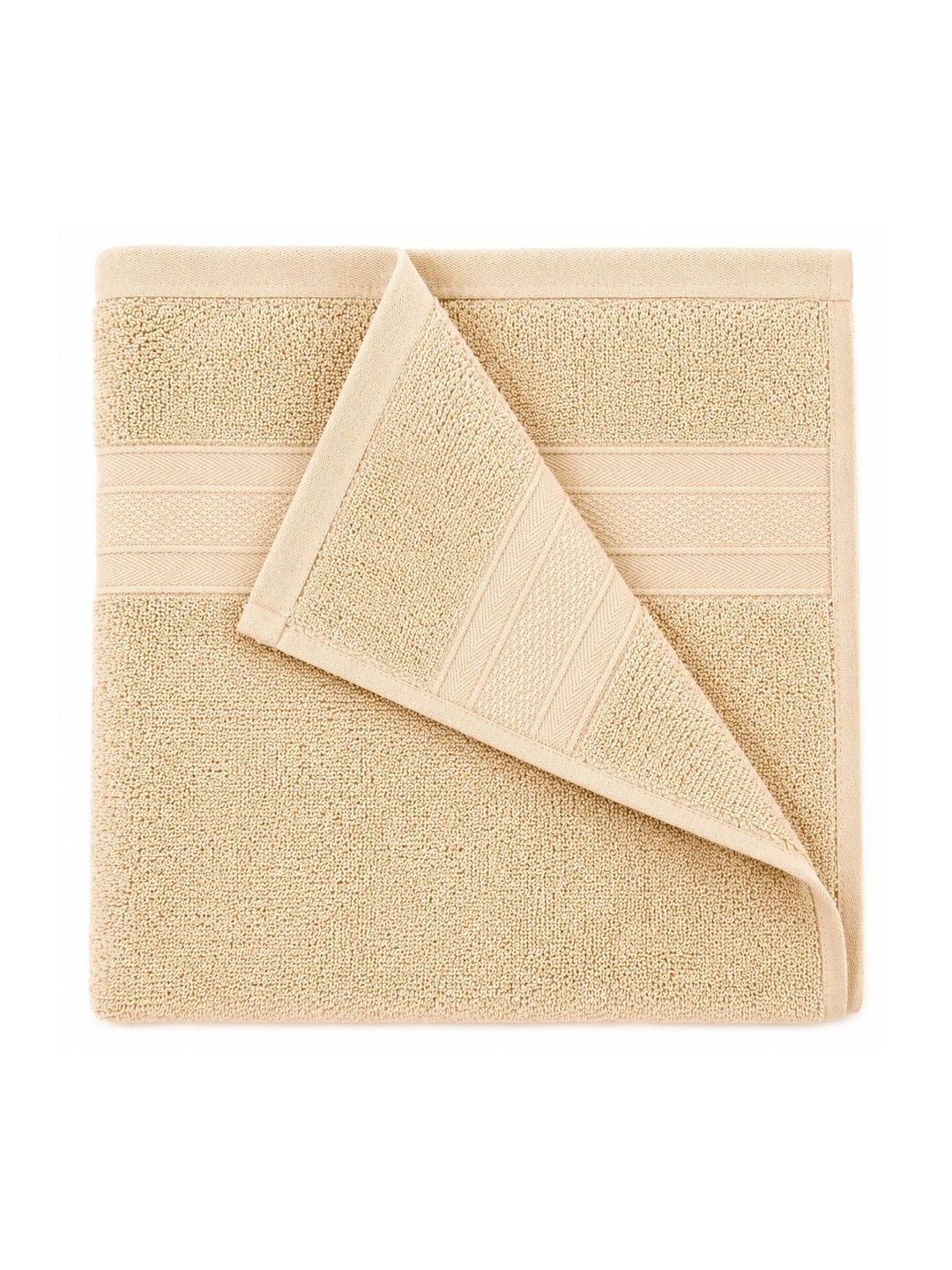 DEMARK Beige & Purple 2 Cotton 480 GSM Bath Towel-image-6