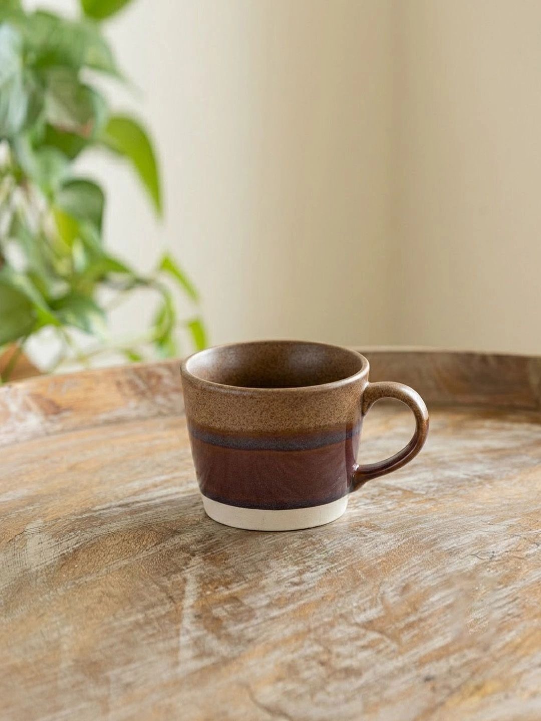 ExclusiveLane Brown & Cream-Coloured Handcrafted Printed Ceramic Glossy Mugs Set of Cups and Mugs-image-14