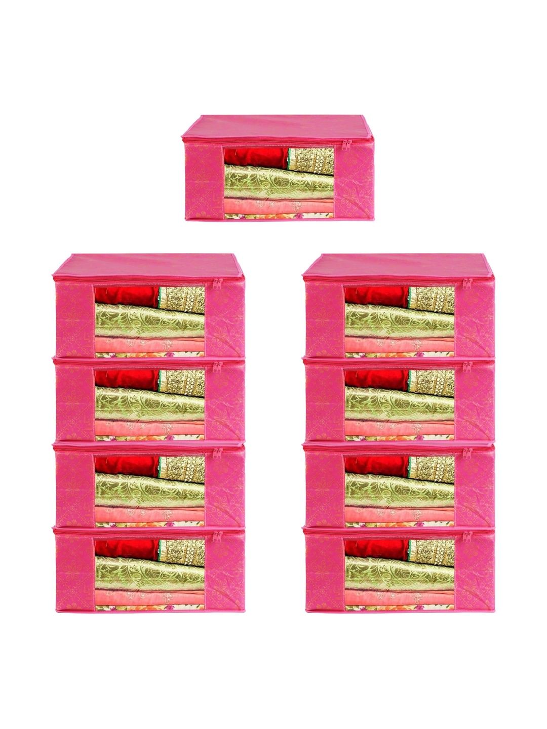 ANKIT INTERNATIONAL Pink Set of 6 Reusable Multi-Utility Organisers-picture-49