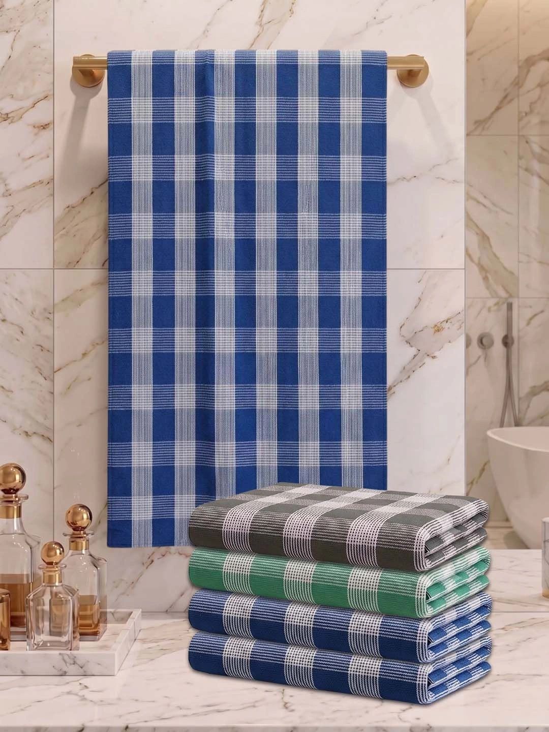 Athom Living Grey & White 5 Striped Cotton 225 GSM Bath Towel-image-39