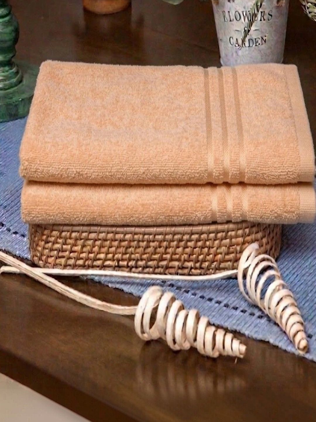 Blissful Creations 2-Pcs Peach 450 GSM Hand Towels-image-19