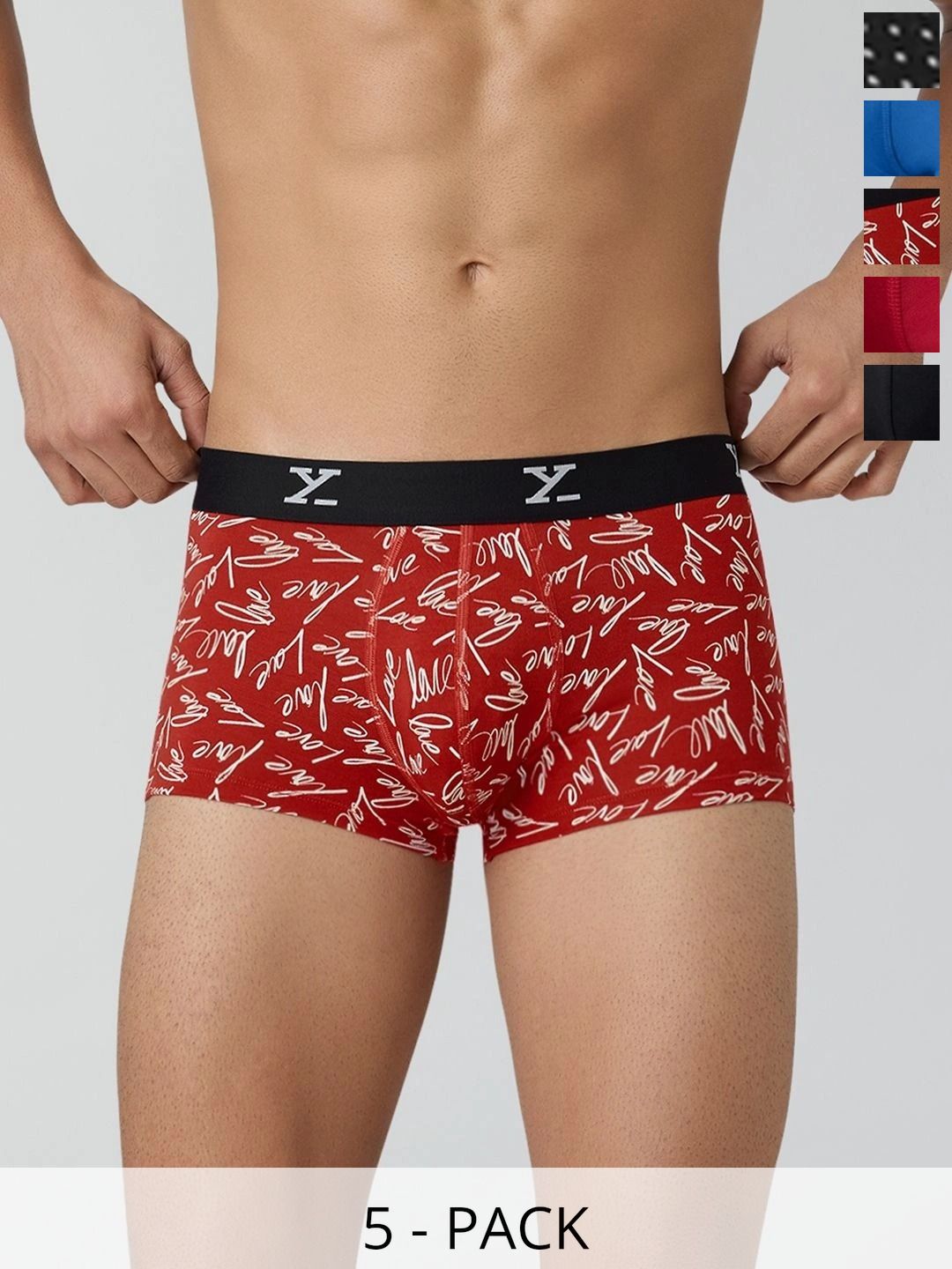 XYXX Pack of 5 Cotton Blend Printed Trunks-picture-27